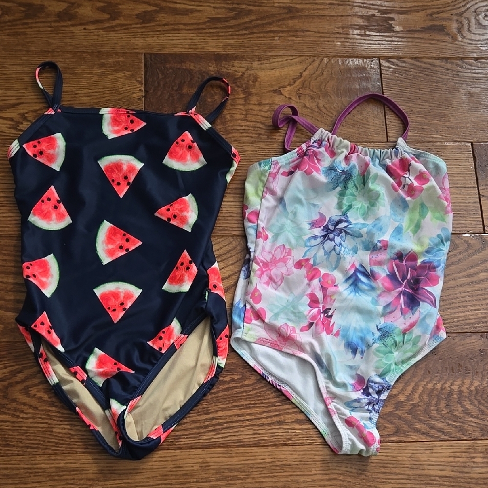 Watermelon and Floral Swimsuit Set